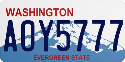 WA license plate AOY5777