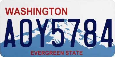 WA license plate AOY5784