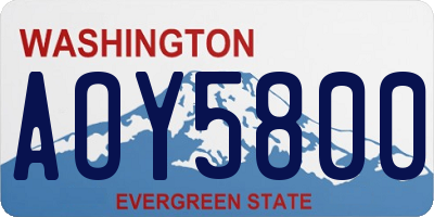 WA license plate AOY5800