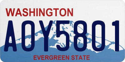 WA license plate AOY5801