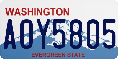 WA license plate AOY5805