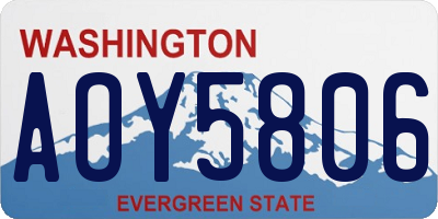 WA license plate AOY5806