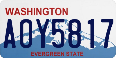 WA license plate AOY5817