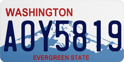 WA license plate AOY5819
