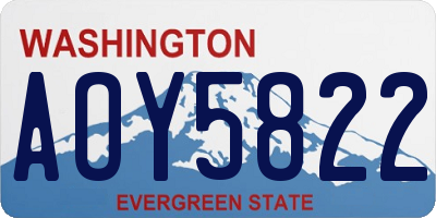 WA license plate AOY5822