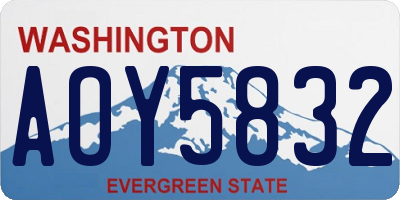 WA license plate AOY5832