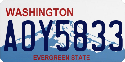 WA license plate AOY5833