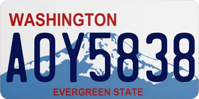 WA license plate AOY5838