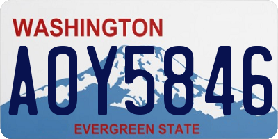 WA license plate AOY5846