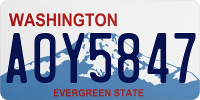 WA license plate AOY5847