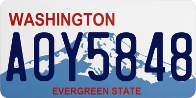 WA license plate AOY5848