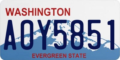 WA license plate AOY5851