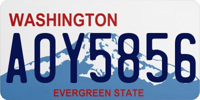 WA license plate AOY5856