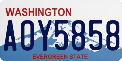 WA license plate AOY5858