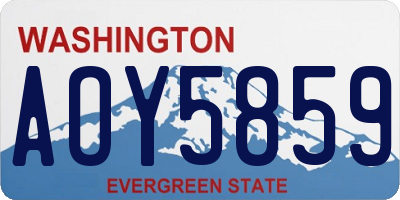 WA license plate AOY5859