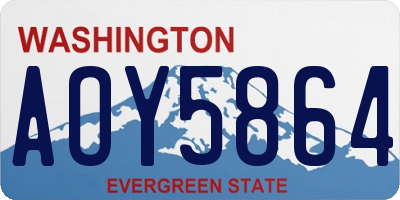 WA license plate AOY5864