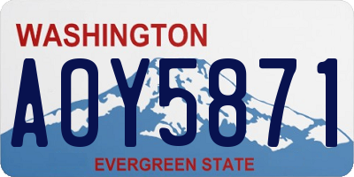 WA license plate AOY5871