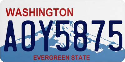WA license plate AOY5875