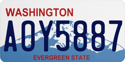 WA license plate AOY5887