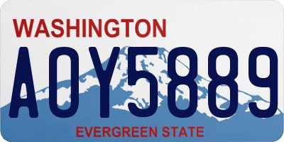 WA license plate AOY5889