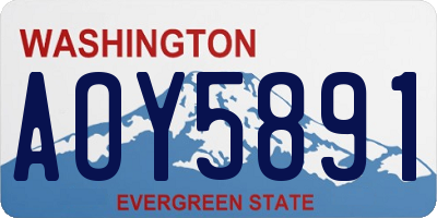 WA license plate AOY5891
