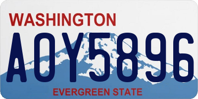 WA license plate AOY5896