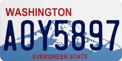 WA license plate AOY5897