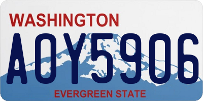 WA license plate AOY5906