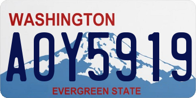 WA license plate AOY5919