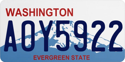 WA license plate AOY5922