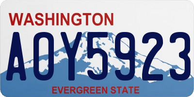 WA license plate AOY5923