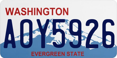 WA license plate AOY5926