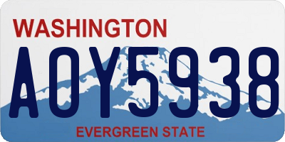 WA license plate AOY5938
