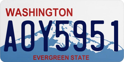 WA license plate AOY5951