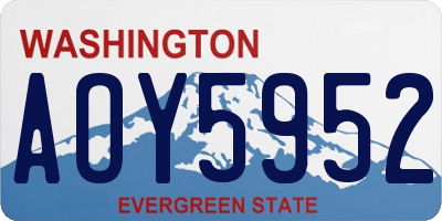 WA license plate AOY5952