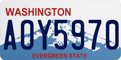 WA license plate AOY5970