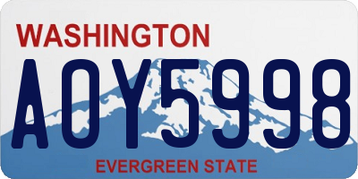 WA license plate AOY5998