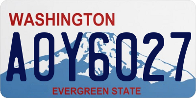 WA license plate AOY6027