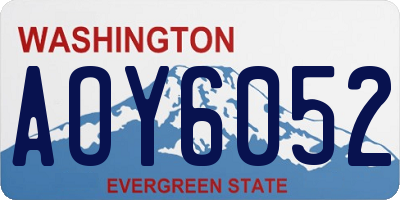 WA license plate AOY6052