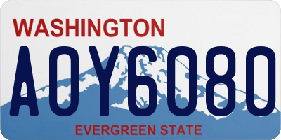 WA license plate AOY6080
