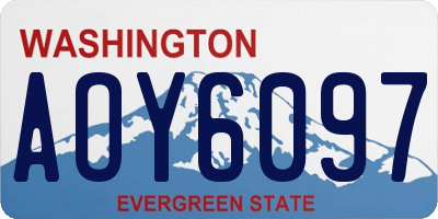 WA license plate AOY6097