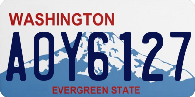 WA license plate AOY6127