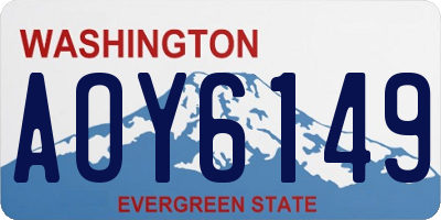 WA license plate AOY6149