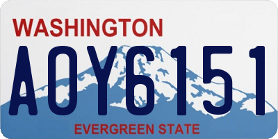 WA license plate AOY6151