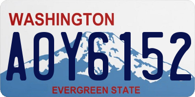 WA license plate AOY6152