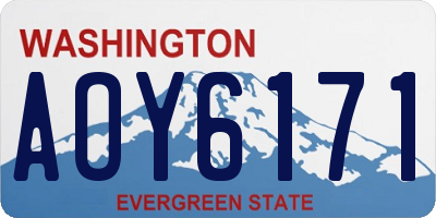 WA license plate AOY6171