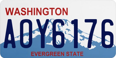 WA license plate AOY6176