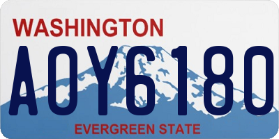 WA license plate AOY6180