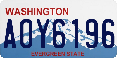 WA license plate AOY6196