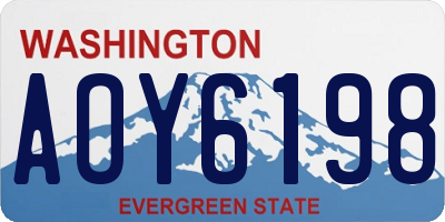 WA license plate AOY6198